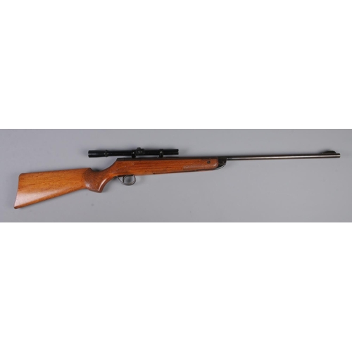 20 - A BSA Meteor MK I 0.177cal break barrel air rifle. Stamped N1435, fitted with 'Rifle Scope' 4x20 sco... 