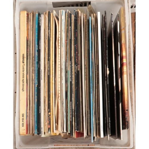 140 - Three boxes of vinyl LP records of mainly pop and easy listening to include Cliff Richard, James Las... 