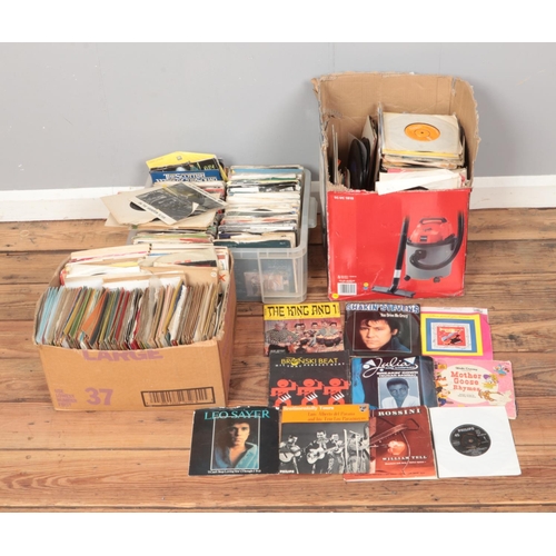 149 - Two boxes of vinyl singles of mainly pop and easy listening examples to include Leo Sayer, Bronski B... 