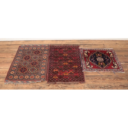 217 - Three small ground wool rugs/mats.