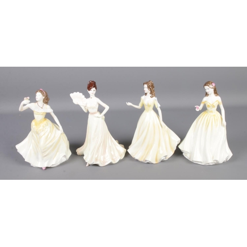 69 - Three Royal Doulton ceramic ladies along with one Coalport example to include Rose (HN4581), Georgia... 