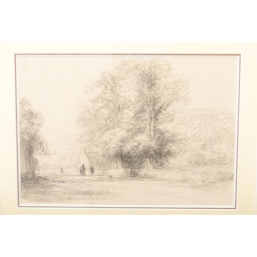 290 - David Cox (1783-1859), a gilt framed charcoal drawing, From The Inn At Bolton Bridge. Described belo... 
