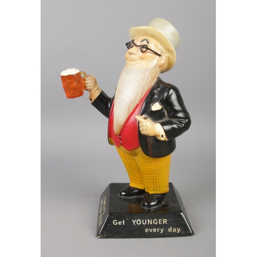 100 - Younger's Tartan Beer, Get Younger Every Day, a figural bar model of a gentleman holding a beer. 23c... 