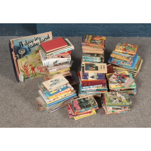 485 - One large box of vintage story books including, Vanity fair, The quest of the missing map, Sons of t... 