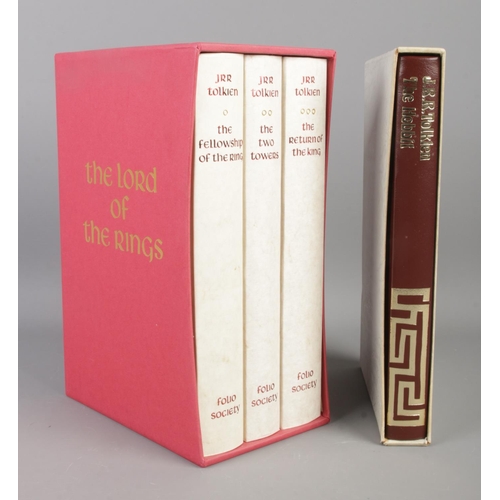 496 - Folio Society; JRR Tolkein - A cased set of Lord of the Rings books (Second Printing, 1991), to incl... 