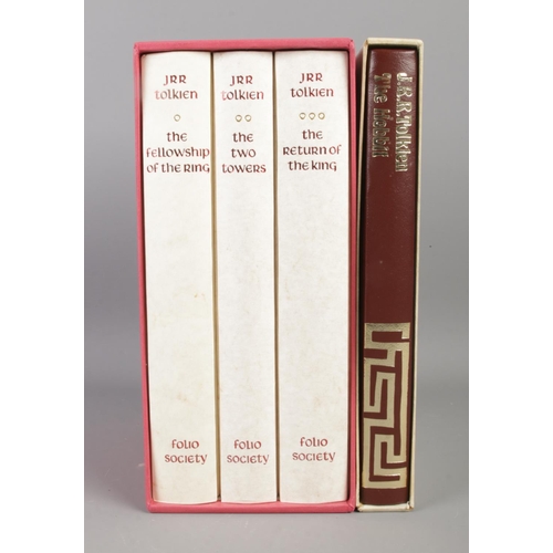 496 - Folio Society; JRR Tolkein - A cased set of Lord of the Rings books (Second Printing, 1991), to incl... 