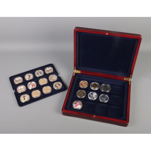 141 - A collection of commemorative coins including coronation, jubilee, wedding coins as well as coins El... 