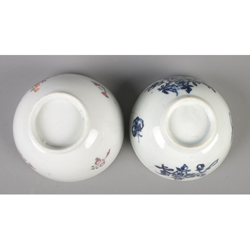 156 - Two late 18th/early 19th century tea bowls. One possibly Newhall or Keeling.