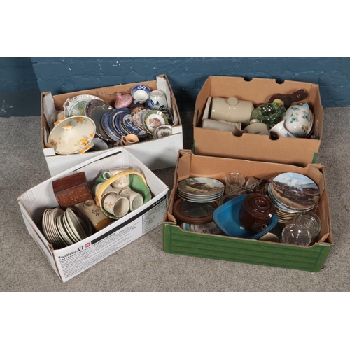 162 - A quantity of mixed ceramics and other collectable items including Royal Doulton dinnerwares, stone ... 