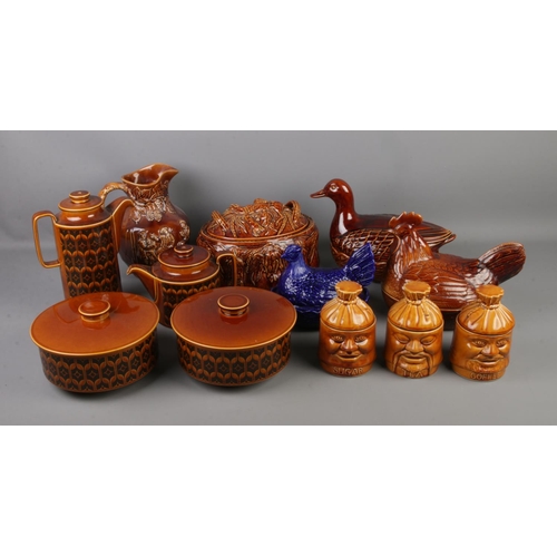 209 - A collection of Portmerion with chicken egg holders and casserole dish with Hornsea tea/coffee pots,... 