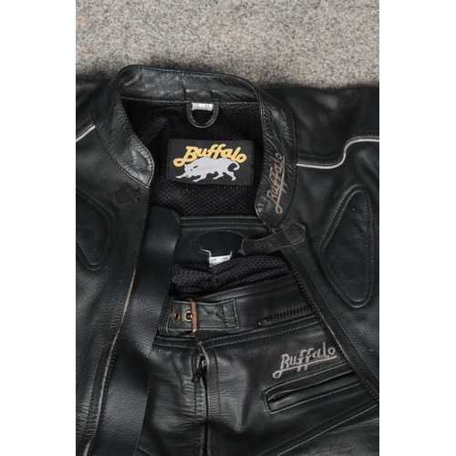 254 - A Buffalo motorbike jacket and matching trousers. Size UK 44.
