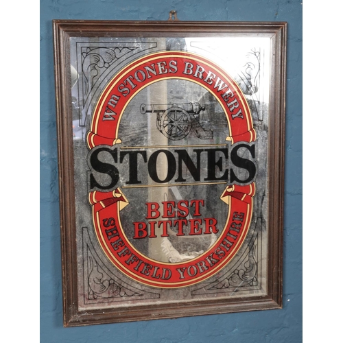 298 - A framed Stone's Best Bitter advertising mirror. (67cm x 52cm)