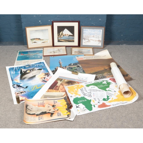 310 - A collection of framed watercolours depicting seaside and country landscapes including A. Linley, D.... 