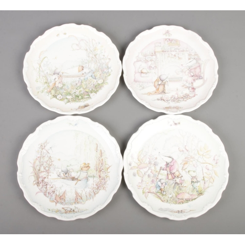 74 - Four Royal Doulton Wind in the Willows collectors plates; Rambling in the Wild Wood, Ratty and the M... 