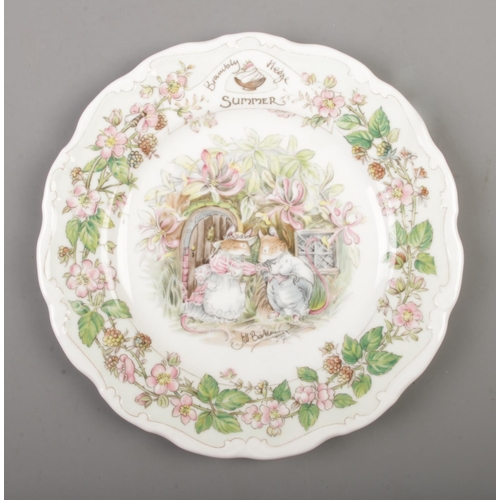 394 - Four Royal Doulton Brambly Hedge seasons plates; Spring, Summer, Autumn and Winter.