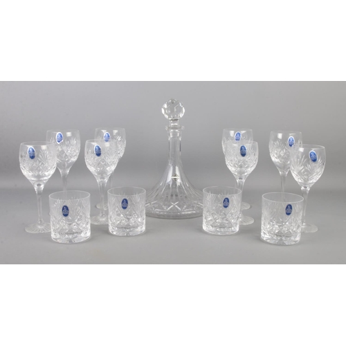 397 - A Sterling Lead Crystal ships decanter, together with a collection of Royal Doulton crystal glasswar... 