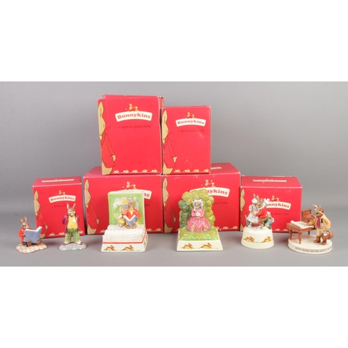 416 - Six boxed Bunnykins figures. Comprising of 'William Reading Without Tears', 'Storytime', 'Winter Wal... 