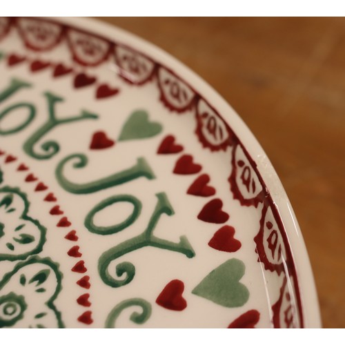 103 - An Emma Bridgewater strawberry and cream set with cake stand, decorated in the Joy pattern.