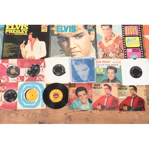 147 - Elvis; A collection of single and album records, in carry case. To include 'Greatest Hits', 'Golden ... 