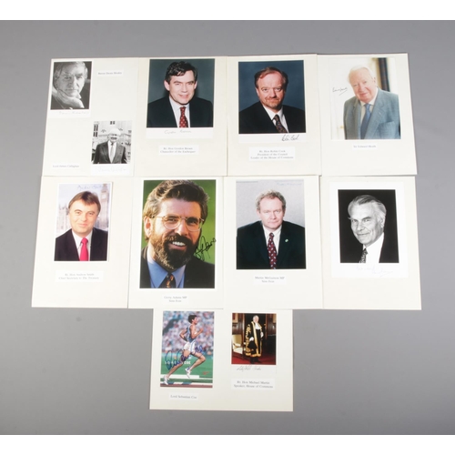 34 - A large quantity of signed pictures and autographs of British political figures including Gordon Bro... 