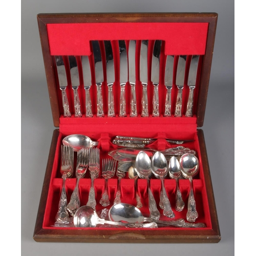 196 - A canteen of Kings pattern cutlery, together with a cased Butler of Sheffield carving set of similar... 