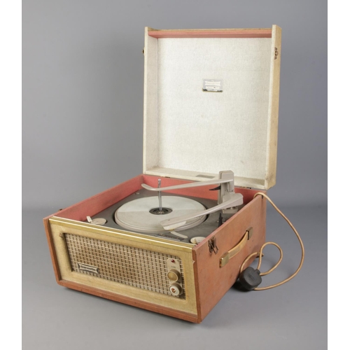 203 - A Dansette Bermuda portable record player with Monarch turntable.