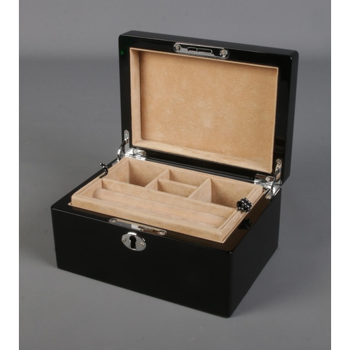 260 - A Links of London jewellery box in gloss black finish includes key