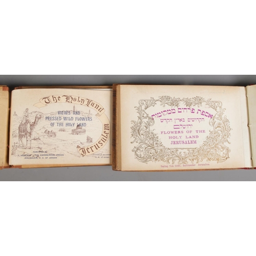 75 - Two Jerusalem wooden albums of the Views and Pressed Wild Flowers of the Holy Lands.