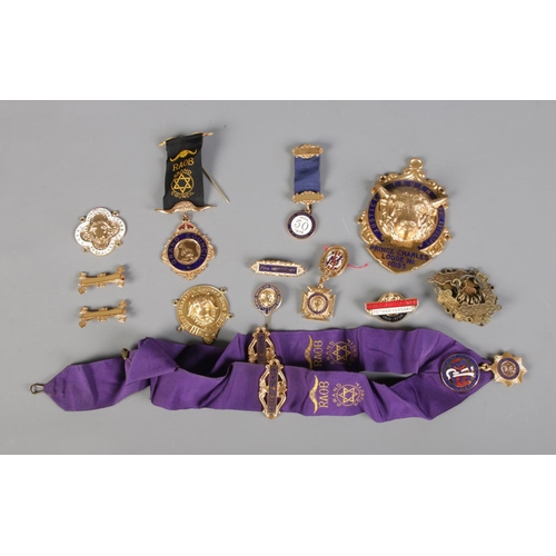 282 - A collection of mostly RAOB enameled medals including large Prince Charles Lodge, Doncaster Province... 