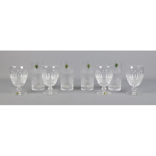 285 - Two sets of four Waterford Crystal glasses in the 'Colleen' design. To include hi-ball tumblers and ... 