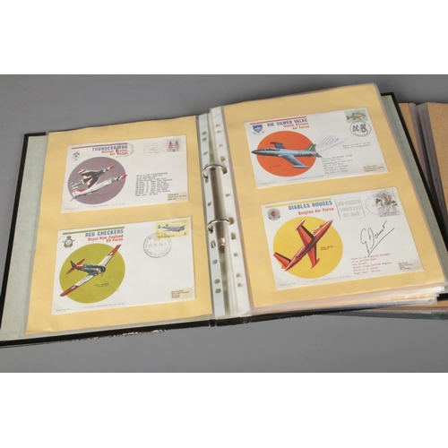 93 - Three albums containing a good quantity of RAF signed/unsigned first day covers including mosquito s... 