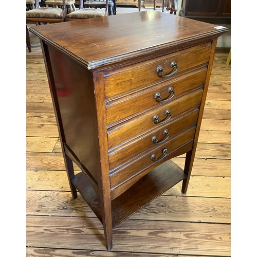 329 - A mahogany five drawer music chest with under tier. Approx. dimensions 53cm x 85cm x 38cm.