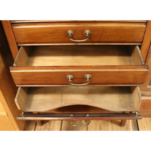 329 - A mahogany five drawer music chest with under tier. Approx. dimensions 53cm x 85cm x 38cm.