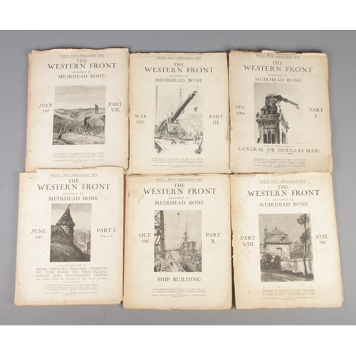 130 - A collection of early 19th century The Western Front booklets with plates of drawings by Muirhead Bo... 