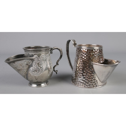 131 - Two late 19th/early 20th century white metal shaving mugs. Includes Benetfink & Co example and a sil... 