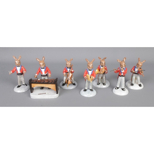 2 - A collection of seven boxed Royal Doulton The Bunnykins Orchestra figures. To include French Horn Pl... 