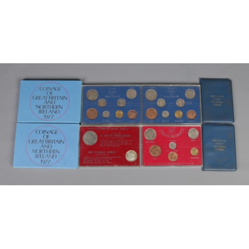 49 - A quantity of cased coin sets, to include two 1977 Coinage of Great Britain and Northern Ireland, Br... 