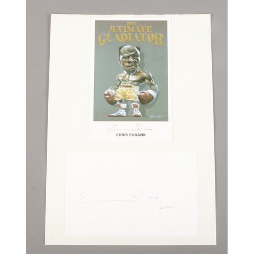 68 - Two autographs from former professional boxing champion Chris Eubank