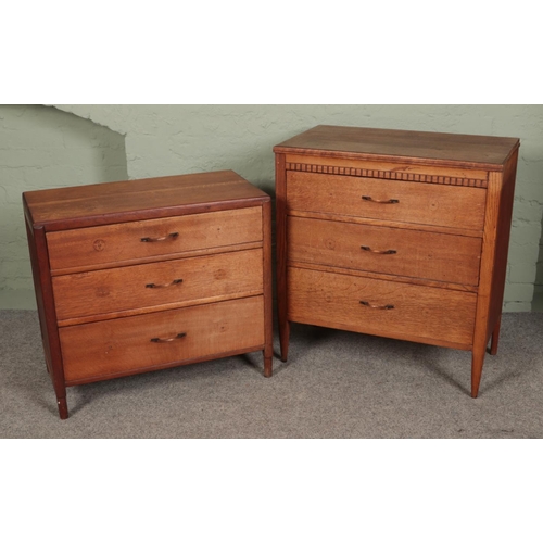 532 - Two vintage oak chest of drawers