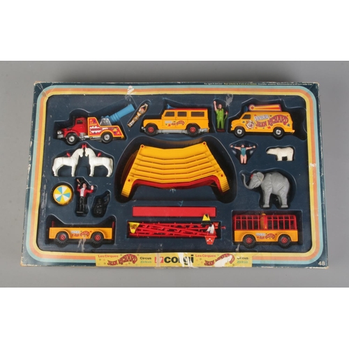 121 - A Corgi Les Cirques Jean Richard play set inlcuding circus vehicles, animals and ring master