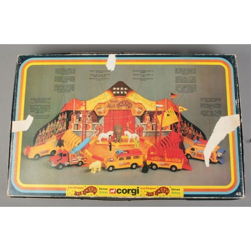 121 - A Corgi Les Cirques Jean Richard play set inlcuding circus vehicles, animals and ring master