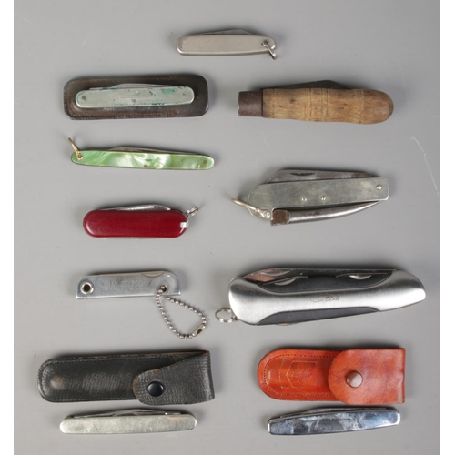 158 - Ten pocket knives. Includes Richards, Hi Gear, etc.