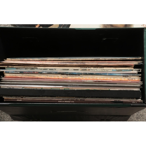 189 - A collection of LP records in two travel cases including The Beatles, Quick Silver, The Clash, Rick ... 