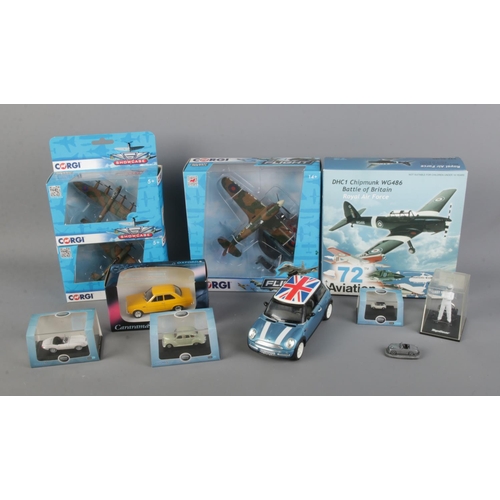 63 - A collection of mostly boxed diecast vehicles including Oxford 1:76 scale models, 72 Aviation DHC1 C... 