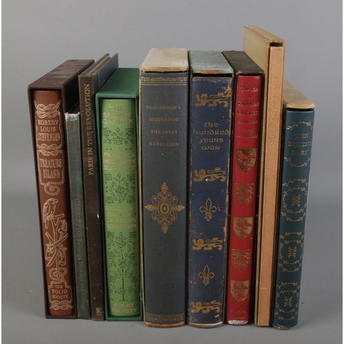 64 - A collection of folio society books including John Evelyn's Diary, The song of songs, The life of Th... 