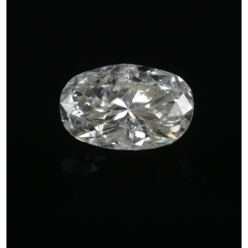 374 - An oval cut diamond stone. Dimensions: Length: 5mm, Width: 3mm.