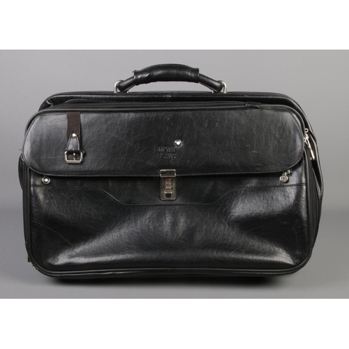 67 - A Mont Blanc leather trolley case travel bag. Approximately 56cm x 35cm x 28cm.