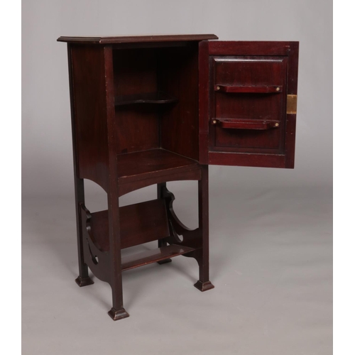 157 - An Edwardian mahogany side cabinet with book trough under tier. Height 76.5cm, Width 35.5cm, Depth 3... 