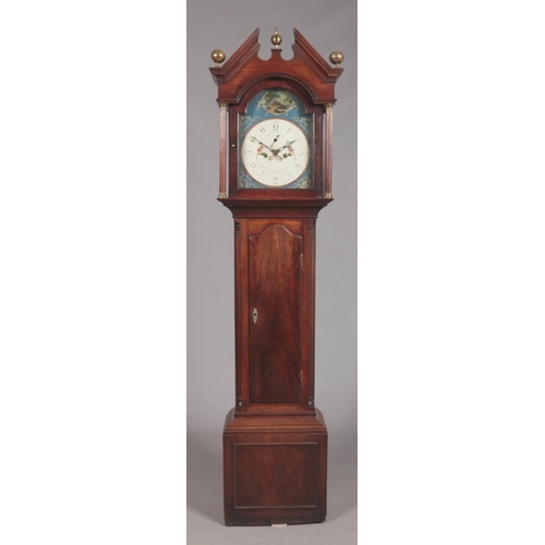 168 - A George III mahogany eight day long case clock. Having painted dial marked for H Bunyan, Lincoln. H... 