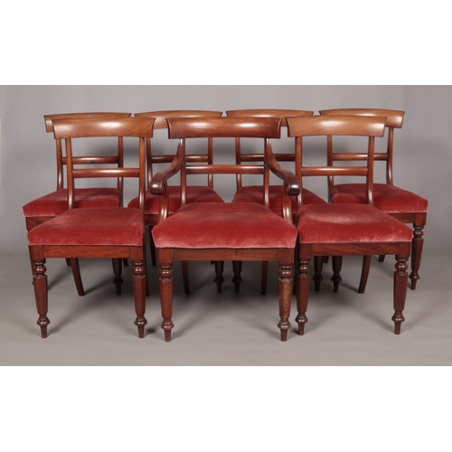 179 - Seven 19th century mahogany dining chairs, includes one carver.